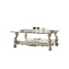 ACME Versailles Coffee Table, Bone White & Clear Glass