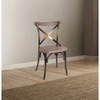 ACME Zaire Side Chair (1Pc), Antique Copper & Antique Oak