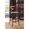 ACME 96808 Zaire Bar Chair (1 Piece), Antique Red & Antique Oak, 29" Seat Height