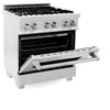 ZLINE 30" Professional Dual Fuel Range with Red Gloss Door (RAS-RG-30)