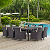 Modway Convene 11 Piece Outdoor Patio Dining Set EEI-2240-EXP-BEI-SET