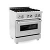 ZLINE 30" Professional 4.0 cu. ft. 4 Dual Fuel Range with Brass Burners (RAS-SN-BR-30)