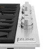 ZLINE 30 in. Dropin Cooktop with 4 Gas Brass Burners and Black Porcelain Top (RC-BR-30-PBT)