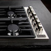 ZLINE 36 in. Dropin Cooktop with 6 Gas Brass Burners and Black Porcelain Top (RC-BR-36-PBT)