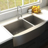 ZLINE Niseko Farmhouse 36 Inch Apron Mount Double Bowl Sink in DuraSnow Stainless Steel (SA50D-36S)