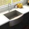 ZLINE Zermatt Farmhouse 30 Inch Undermount Single Bowl Sink in DuraSnow Stainless Steel (SAS-30S)