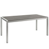 Modway Shore Outdoor Patio Aluminum Dining Table EEI-2251-SLV-GRY