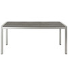 Modway Shore Outdoor Patio Aluminum Dining Table EEI-2251-SLV-GRY