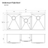 ZLINE Breckenridge 45 Inch Undermount Triple Bowl Sink with Accessories (SLT-45S)