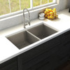 ZLINE Anton 36 Inch Undermount Double Bowl Sink in DuraSnow Stainless Steel (SR50D-36S)