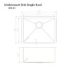 ZLINE Meribel 23 Inch Undermount Single Bowl Sink in DuraSnow Stainless Steel (SRS-23S)
