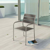 Modway Shore Outdoor Patio Aluminum Dining Rounded Armchair EEI-2258-SLV-GRY