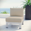 Modway Shore Armless Outdoor Patio Aluminum Chair EEI-2263-SLV-BEI Silver Beige