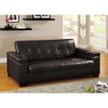 Furniture of America IDF-2123 Addy Contemporary Faux Leather Futon with Cup Holders