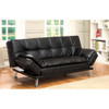 Furniture of America IDF-2677BK Vail Contemporary Faux Leather Tufted Futon