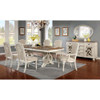 Furniture of America IDF-3150WH-T Sorensen Rustic Dining Table with 18" Leaf in Antique White