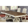 Furniture of America IDF-3150WH-T Sorensen Rustic Dining Table with 18" Leaf in Antique White