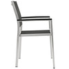 Modway Shore Outdoor Patio Aluminum Dining Chair EEI-2272-SLV-BLK Silver Black