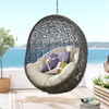 Modway Hide Outdoor Patio Swing Chair With Stand EEI-2273-GRY-BEI Gray Beige