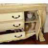 Furniture of America IDF-3186WH-HB Beau Traditional Multi-Storage Hutch and Buffet in Vintage White