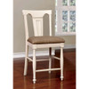 Furniture of America IDF-3199WC-PC Barbara Cottage Padded Counter Height Chairs in Cherry and White (Set of 2)