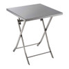 Furniture of America IDF-3506T Ableton Industrial Stainless Steel Folding Dining Table