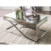 Furniture of America IDF-4230CRM-C Lorrisa Contemporary Glass Top Coffee Table in Chrome