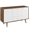 Modway Transmit Sideboard EEI-2531-WAL-WHI-SET Walnut White