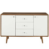 Modway Transmit Sideboard EEI-2531-WAL-WHI-SET Walnut White