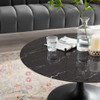 Modway EEI-4884-BLK-BLK Lippa 36" Round Artificial Marble Coffee Table