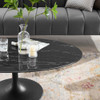 Modway EEI-4886-BLK-BLK Lippa 48" Oval Artificial Marble Coffee Table