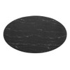 Modway EEI-4881-BLK-BLK Lippa 60" Artificial Marble Oval Dining Table