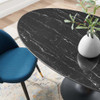 Modway EEI-4881-BLK-BLK Lippa 60" Artificial Marble Oval Dining Table