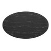 Modway EEI-5276-ROS-BLK Lippa 60" Oval Artificial Marble Dining Table