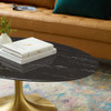 Modway EEI-5522-GLD-BLK Lippa 42" Oval Artificial Marble Coffee Table