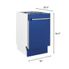 ZLINE DWV-BM-18 18" Tall Tub Style Dishwasher in Matte Blue