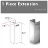 ZLINE 1-36" Chimney Extension for 9 ft. to 10 ft. Ceilings (1PCEXT-KZ)