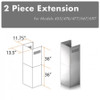 ZLINE 2-36" Chimney Extensions for 10 ft. to 12 ft. Ceilings (2PCEXT-455/476/477/667/697)