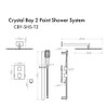 ZLINE CBY-SHS-T2-CH Crystal Bay Thermostatic Shower System in Chrome