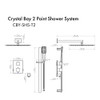 ZLINE CBY-SHS-T2-MB Crystal Bay Thermostatic Shower System in Black