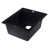 ALFI brand AB1720DI-BLA Black 17" Drop-In Rectangular Granite Composite Kitchen Prep Sink