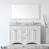 Virtu USA ED-25060-WMRO-WH Talisa 60" Double Bath Vanity in White with Marble Top and Round Sink with Mirror
