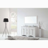 Virtu USA ED-25060-WMSQ-WH-002 Talisa 60" Double Bath Vanity in White with Marble Top and Square Sink with Polished Chrome Faucet and Mirror