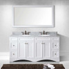 Virtu USA ED-25072-WMRO-WH-001 Talisa 72" Double Bath Vanity in White with Marble Top and Round Sink with Brushed Nickel Faucet and Mirror