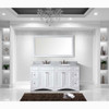 Virtu USA ED-25072-WMRO-WH-001 Talisa 72" Double Bath Vanity in White with Marble Top and Round Sink with Brushed Nickel Faucet and Mirror