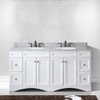 Virtu USA ED-25072-WMRO-WH-001-NM Talisa 72" Double Bath Vanity in White with Marble Top and Round Sink with Brushed Nickel Faucet