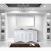 Virtu USA ED-25072-WMRO-WH-002 Talisa 72" Double Bath Vanity in White with Marble Top and Round Sink with Polished Chrome Faucet and Mirror