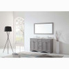 Virtu USA ED-25060-WMSQ-GR-002 Talisa 60" Double Bath Vanity in Grey with Marble Top and Square Sink with Polished Chrome Faucet and Mirror
