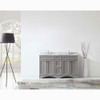 Virtu USA ED-25060-WMRO-GR-NM Talisa 60" Double Bath Vanity in Grey with Marble Top and Round Sink