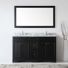 Virtu USA ED-25060-WMRO-ES Talisa 60" Double Bath Vanity in Espresso with Marble Top and Round Sink with Mirror